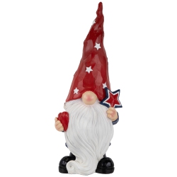 NORTHLIGHT Gnome Holding Star Patriotic Outdoor Garden Statue - 16.5