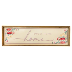 NORTHLIGHT Floral "home Sweet Home" Framed Hanging Wall Sign - 23.75