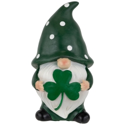 NORTHLIGHT Shamrock Gnome St. Patrick's Day Outdoor Garden Statue - 7.75