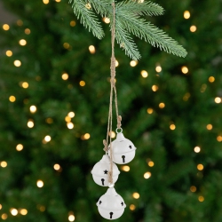 NORTHLIGHT Cascading Christmas Jingle Bell Ornaments - 13.5" - - Set Of 2 In White