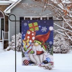 NORTHLIGHT Santa Gnome Outdoor Christmas Garden Flag - 18" X 12.5