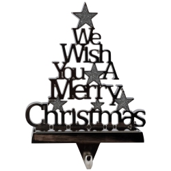 NORTHLIGHT We Wish You A Merry Christmas Tree Stocking Holder - 6.25