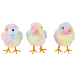 NORTHLIGHT Plush Tie Dye Easter Chick Figurines - 4.25" - Set Of 3