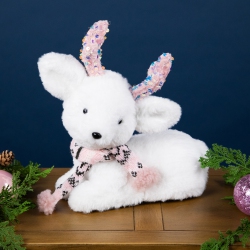 NORTHLIGHT Sequined Baby Reindeer Calf Christmas Figurine - 10.5