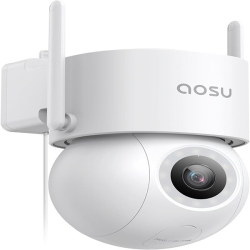 AOSU 3K Wired Outdoor Security Camera - Smart 24/7 Recording Camera Surveillance Camera ( ) In White