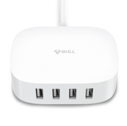 BULL USB Charging Station - 20W 4 Ports Fast Charging USB Type A Surge Protector Power Strip Compatible \w Iphone Macbook Pro, Dell Xps, Ipad