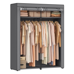 SONGMICS Closet Storage Organizer, Portable Wardrobe With Hanging Rods, Clothes Rack Uryg02Gy In Gray