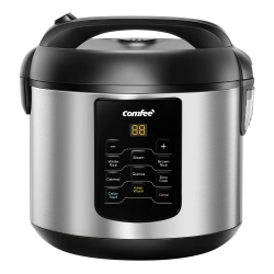COMFEE' Compact Rice Cooker, 6-In-1 Stainless Steel Multi Cooker