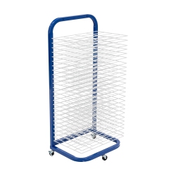 PEARINGTON 25-Shelf Mobile/wall Mountable Art Drying Rack for Art Studios & Classrooms, 13" D X 17.5" W X 39.4" H, Blu