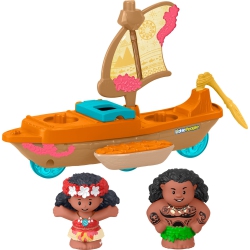FISHER-PRICE Little People Toddler Toys Disney Princess Moana & Maui’S Canoe Sail Boat With 2 Figures for Ages 18+ M