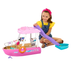 BARBIE Toy Boat Playset, Dream Boat With 20+ Ocean-Themed Accessories Sized to Fashion Dolls Including Pool, Slide & D