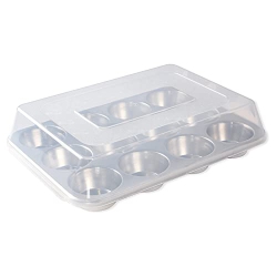 NORDIC WARE High-Domed Lid Muffin Pan, 12-Cavity, Natural