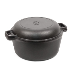 COMMERCIAL CHEF 5-Quart Cast Iron Dutch Oven With Skillet Lid