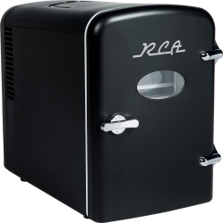 RCA Mini Retro 6 Can Beverage Refrigerator-Black, Rmis129-Black
