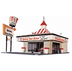 LIFE LIKE Life-Like Trains Ho Scale Building Kits - Kentucky Fried Chicken Drive-In, Intended for Ages 14 And Up, Red, White