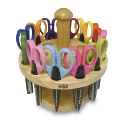 SCHOOL SMART Paper Edger Scissors, 6-1/2 X 2-1/2 Inches, Assorted Colors, Set Of 12