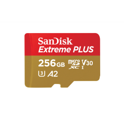 SANDISK Refurbished ( Good ) Extreme Plus 256GB 200Mb/s Microsd Memory Card