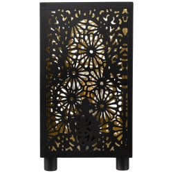 NORTHLIGHT Floral Laser-Cut Iron Table Lamp - 11" - And Gold In Black