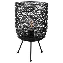 NORTHLIGHT Basket Weave-Style Iron Table Lamp - 14.5" - In Black