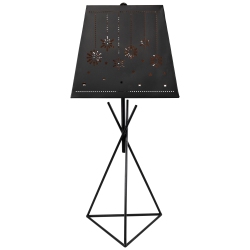 NORTHLIGHT Snowflakes And Stars Iron Table Lamp With Shade - 27.75" - And Copper In Black