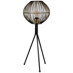 NORTHLIGHT Iron Table Lamp With Wire Shade - 29.75" - And Gold In Black