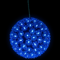NORTHLIGHT Led Lighted Hanging Starlight Floral Sphere Outdoor Christmas Decoration- 7.5" - In Blue