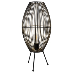 NORTHLIGHT Oval Cage-Style Iron Table Lamp - 20" - And Gold In Black