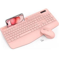 VECELOLIBILIS Wireless Keyboard And Mouse Combo, Full-Sized Keyboard, Silent 2.4Ghz Cordless Keyboard Mouse for Laptop, PC, Mac, Computer, Windows