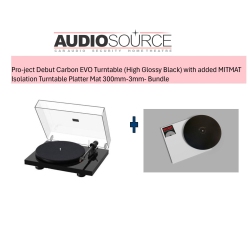 PRO-JECT Debut Carbon Evo Turntable (High Glossy Black) With Added Mitmat Isolation Turntable Platter Mat 300Mm-3Mm- Bundle