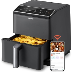 COSORI 6.8Qt Air Fryer, 12-In-1 Dual Blaze for 360° Crispy Meals, No Shaking & Preheating to Fast Cooking \w Bake, Roast, Broil, 100+In-App