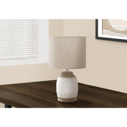 MONARCH SPECIALTIES I 9765 - Lighting, 16"h, Cream Resin Shade, Contemporary In Beige