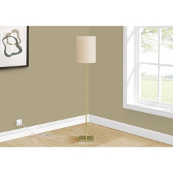 MONARCH SPECIALTIES I 9759 - Lighting, 62"h, Brass Metal / Cream Shade, Contemporary In Ivory