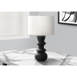 MONARCH SPECIALTIES I 9763 - Lighting, 26"h Ceramic, Ivory / Cream Shade, Contemporary In Black