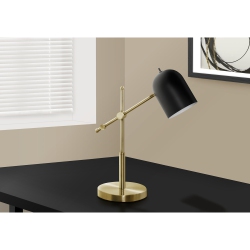 MONARCH SPECIALTIES I 9766 - Lighting, 18"h, Brass Metal Shade, Contemporary In Black