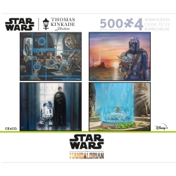 CEACO - 4 In 1 Multipack - Thomas Kinkade - Star Wars Mandalorian Ii - (4) 500 Piece Jigsaw Puzzles
