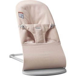 BABYBJRN Babybjorn Bouncer Bliss In Woven Melange Fabric - Light Pink On Light Frame In Gray