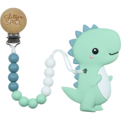 GLITTER AND SPICE Glitter & Spice Silicone Teether - T-Rex Dino