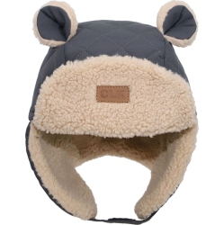 CALIKIDS Teddy Winter Aviator Hat - Iron (S) In Multicolor