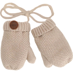 CALIKIDS Cashmere-Feel Knit Winter Mittens - (Small, 9-18 Months) In Beige
