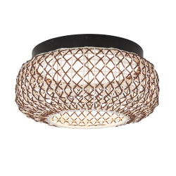 ARTIKA Benson Exotic Flush Mount Ceiling Light And Rattan In Black