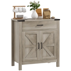 HOMCOM Sideboard Buffet Cabinet, 31" Kitchen Storage Cabinet \w Drawer And Adjustable Shelf, Farmhouse Sideboard for Living Room, Dining Room
