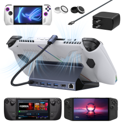 IVANKY Rog Ally/legion Go/steam Deck Dock \w 65W Pd Charger, 6-In-1 Hub Docking Station \w HDMI 4K60Hz Gigabit Ethernet, USB-A 3.0, 100W Charging