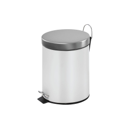 JESSAR - Stainless Steel Pedal Bin With Lid, 3 Litre Capacity In White