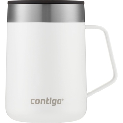CONTIGO - Insulated Stainless Steel Travel Mug, Splash-Proof Lid, 414Ml Capacity In White