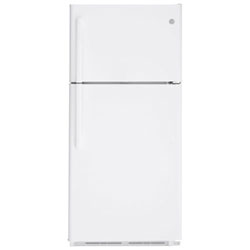 Open Box - GE 30" 18 Cu. Ft. Top Freezer Refrigerator w/ LED Lighting (GTE18FTLKWW) - White - Scratch & Dent