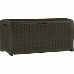 SUNCAST - 99 Gal. Resin Wicker Deck Box - Java