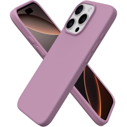 ORNARTO Compatible With Iphone 16 Pro Case 6.3", Liquid Silicone 3 Layers Full Covered Soft Gel Rubber Phone Case, Shockproof Protective Cover-Lilac