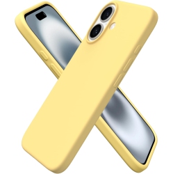 ORNARTO Compatible \w Iphone 16 Case 6.1", Liquid Silicone 3 Layers Full Covered Soft Gel Rubber Phone Case, Shockproof Protective Cover-Buttercream