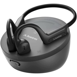 AVANTREE Medley Air - Open-Ear Wireless Earbuds for Tv Listening & Watching \w Bluetooth Transmitter & Headphones Charging Dock, Soundbar