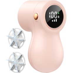 NONE Rechargeable Fabric Shaver, Electric Lint Shaver \w 6-Leaf Blades, Lint Remover for Clothes \w Digital Display, 3-Speeds Defuzzer for Removing